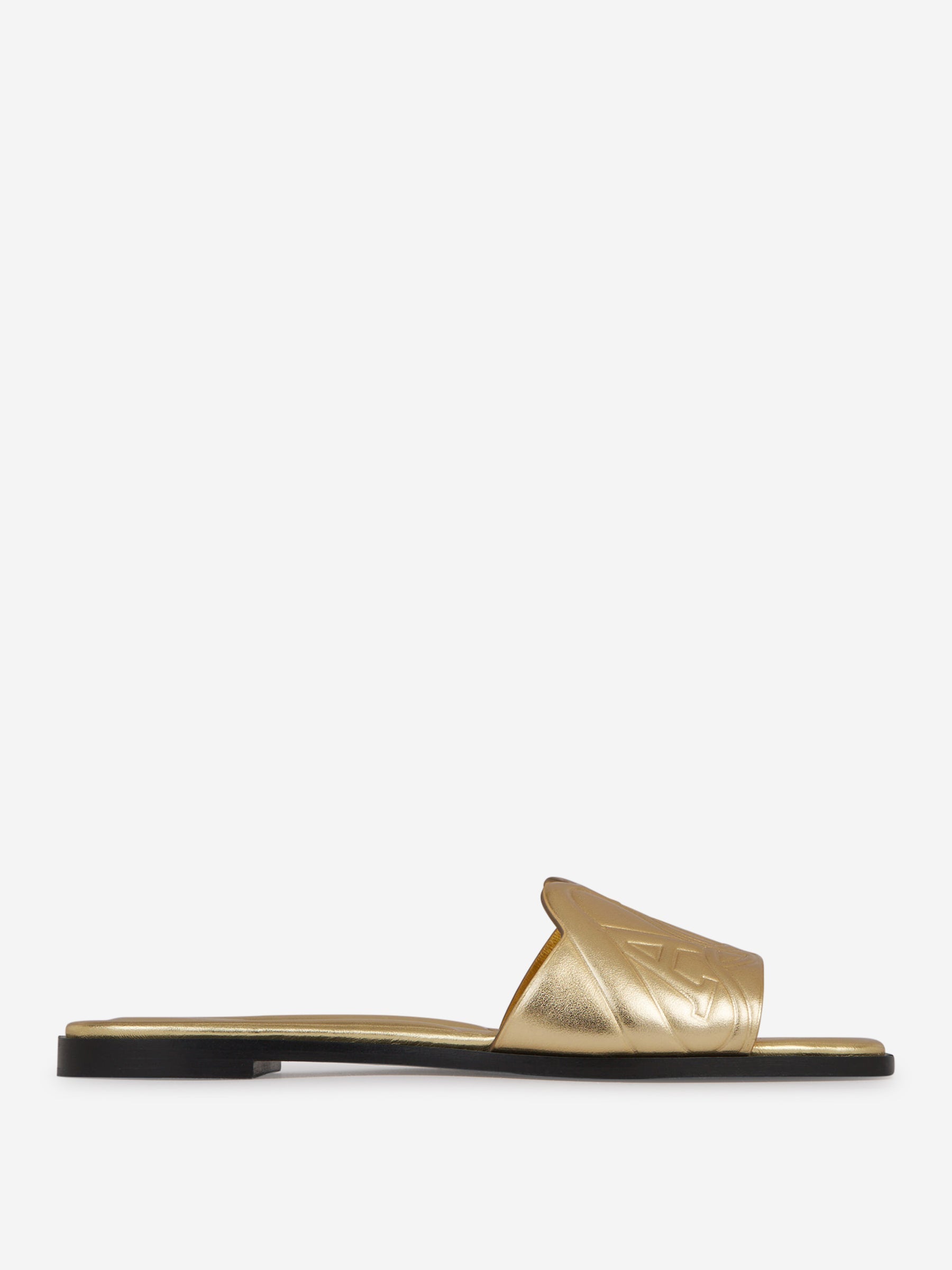 Outlet online McQueen Mujer Sandalias Piel Logo color Dorado sku 800-005205 01 - Foto 1