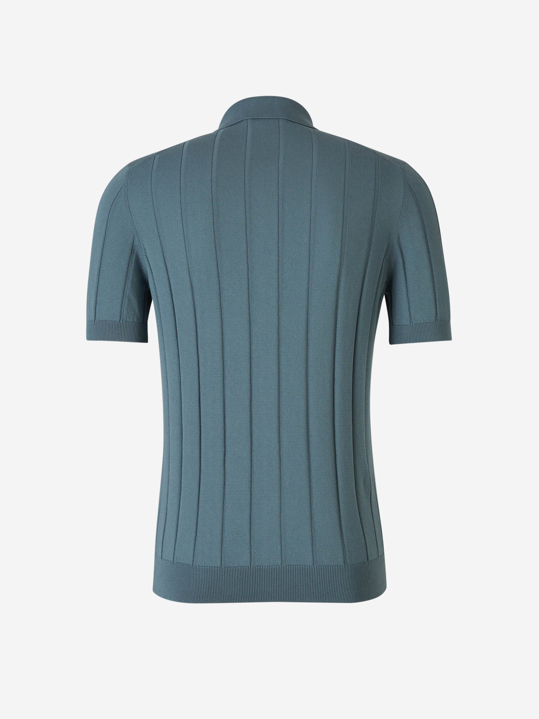 Outlet online Gran Sasso Hombre Polo Abierto Acanalado color Azul sku 552-001486 02 - Foto 2