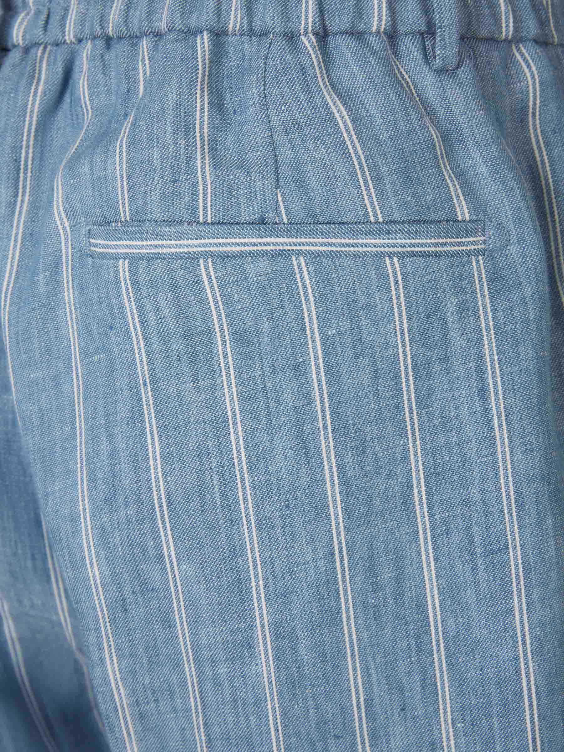 Outlet online Berwich Hombre Bermudas Motivo Rayas Lino color Azul sku 523-001000 01 - Foto 4