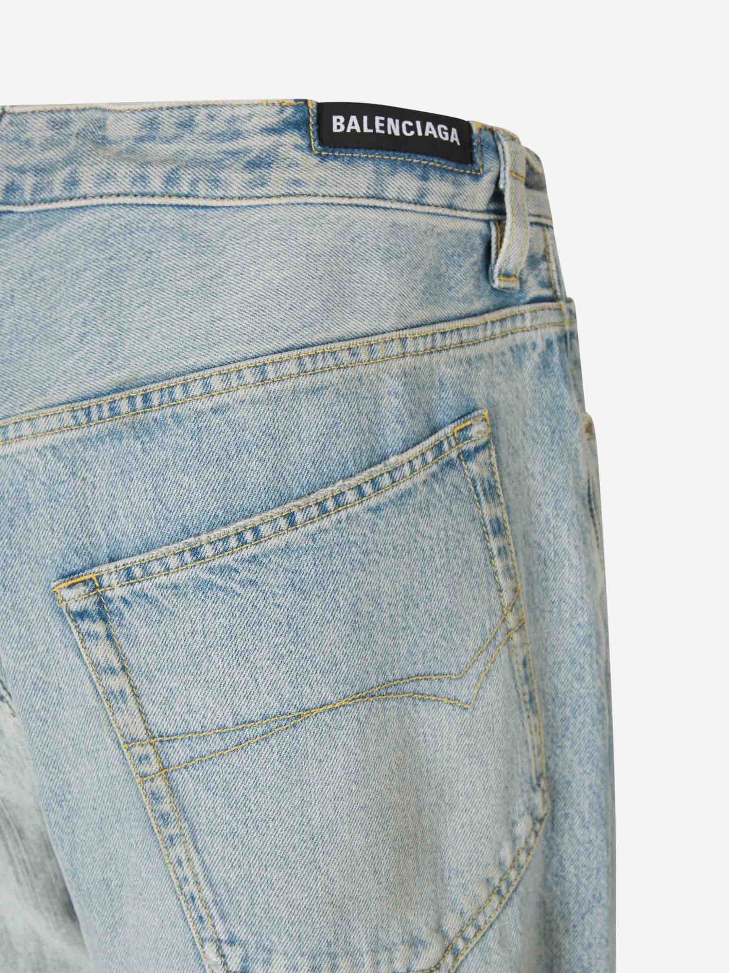 Outlet online Balenciaga Mujer Jeans Overseize Fit Bicolor color Azul Denim Oscuro sku 761-003578 01 - Foto 6