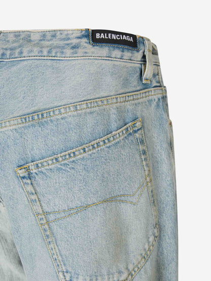 Outlet online Balenciaga Mujer Jeans Overseize Fit Bicolor color Azul Denim Oscuro sku 761-003578 01 - Foto 6