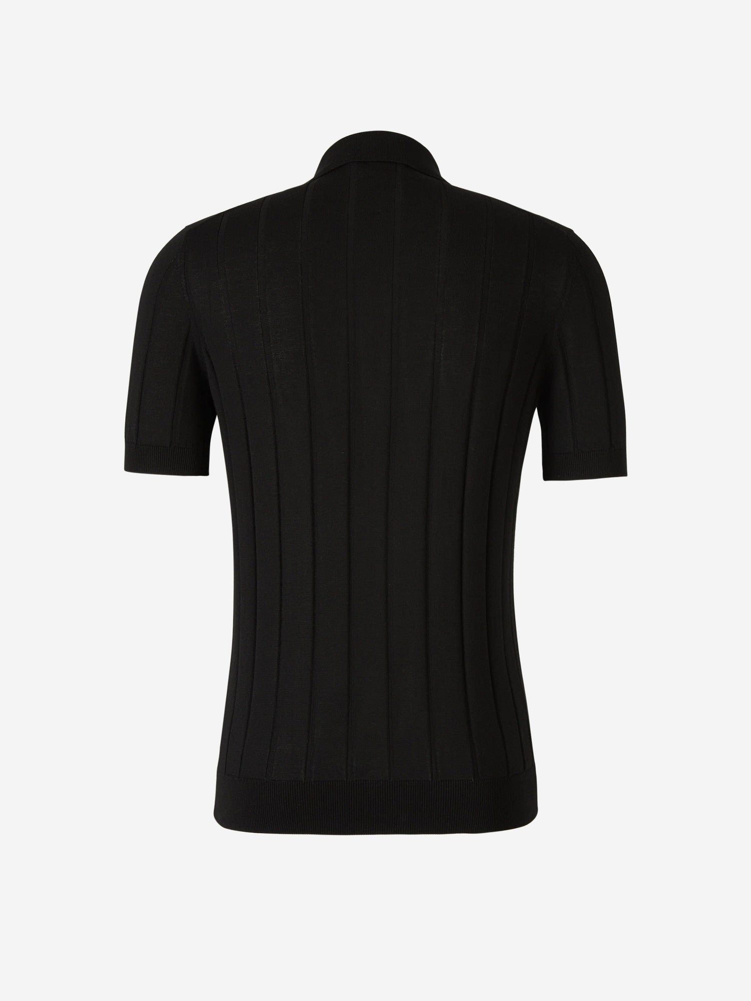 Outlet online Gran Sasso Hombre Polo Abierto Acanalado color Negro sku 552-001486 03 - Foto 2