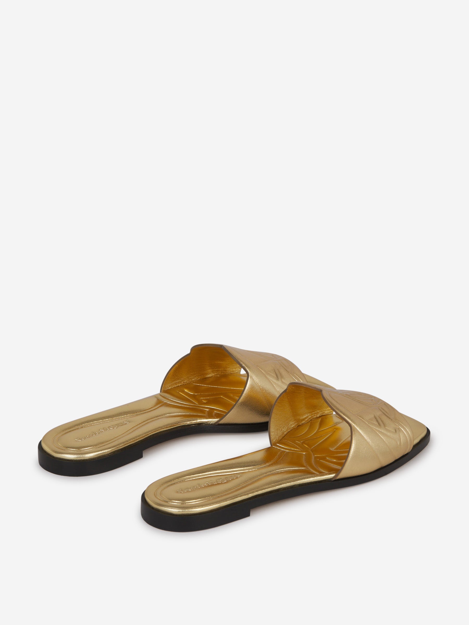 Outlet online McQueen Mujer Sandalias Piel Logo color Dorado sku 800-005205 01 - Foto 3