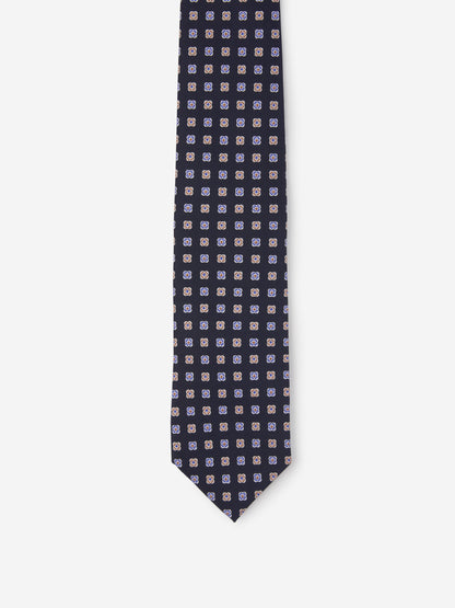 Santa Eulalia Corbata Motivo Floral Seda color Azul Noche sku 601-001128 02 - Foto 2