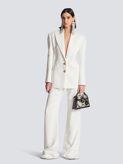 Outlet online Balmain Mujer Blazer Liso Viscosa color Blanco sku 741-002078 01 - Foto 2