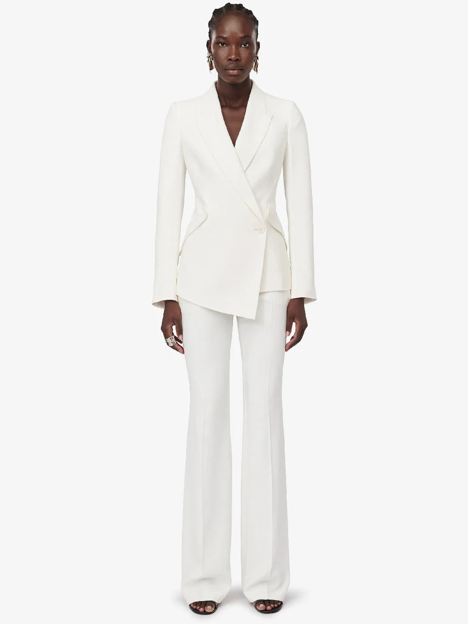 Alexander McQueen Blazer Cruzado color Blanco sku 741-002095 01 - Foto 1