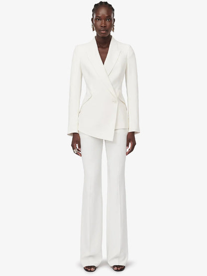 Alexander McQueen Blazer Cruzado color Blanco sku 741-002095 01 - Foto 1
