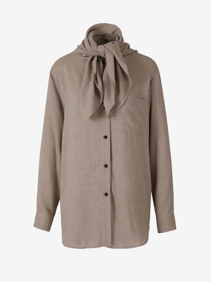 Totême Camisa Fluida Jaspeada color Arena sku 701-001971 01 - Foto 1