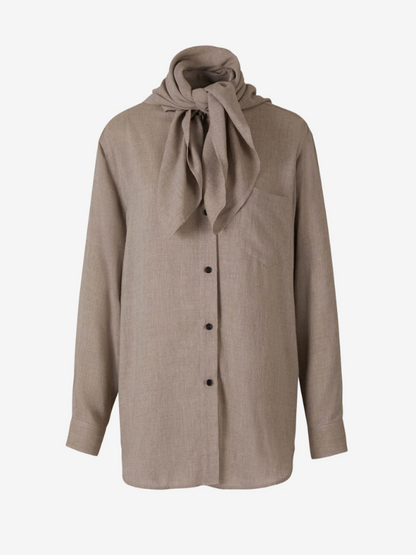 Totême Camisa Fluida Jaspeada color Arena sku 701-001971 01 - Foto 1