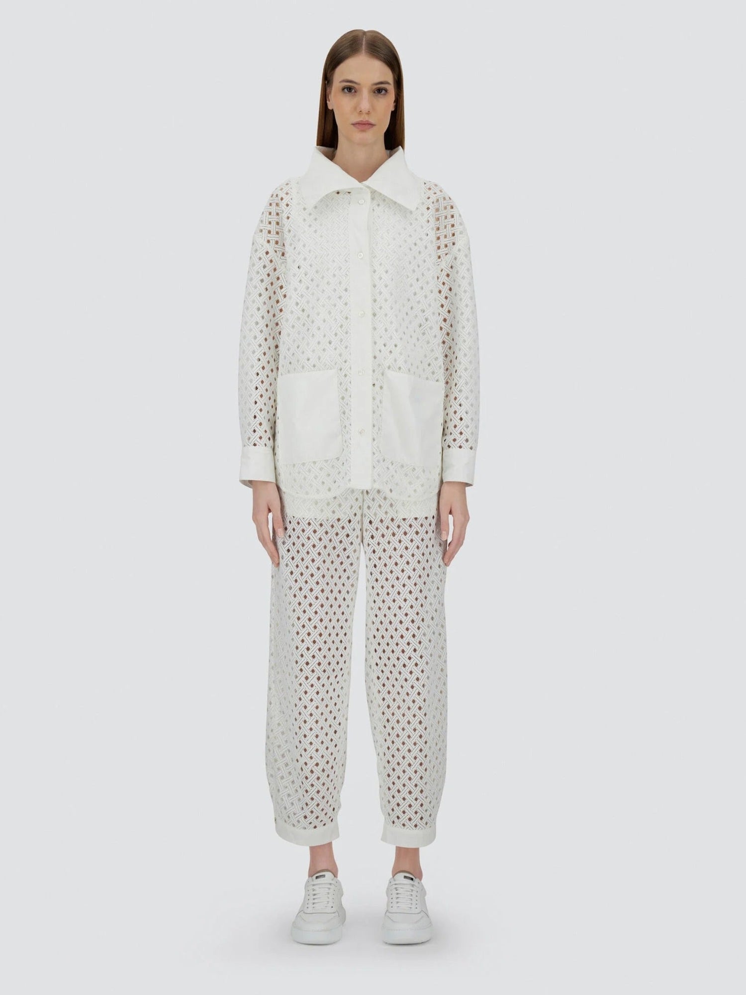 Outlet online Herno Mujer Camisa Recta Calados color Blanco sku 774-000558 01 - Foto 7