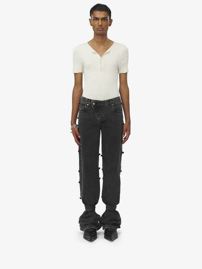 Outlet online McQueen Hombre Jeans Efecto Desgastado color Negro sku 522-002717 01 - Foto 1
