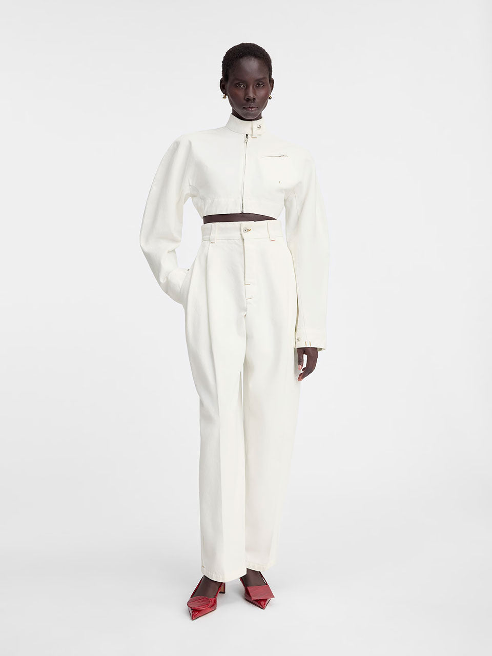 Outlet online Jacquemus Mujer Jeans Le de-Nîmes Curzio color Crema sku 763-001602 01 - Foto 6