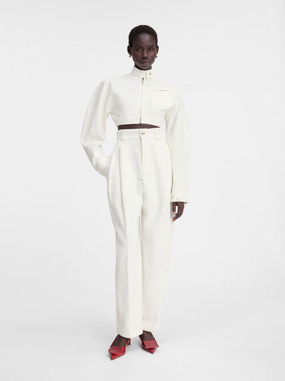 Outlet online Jacquemus Mujer Jeans Le de-Nîmes Curzio color Crema sku 763-001602 01 - Foto 6