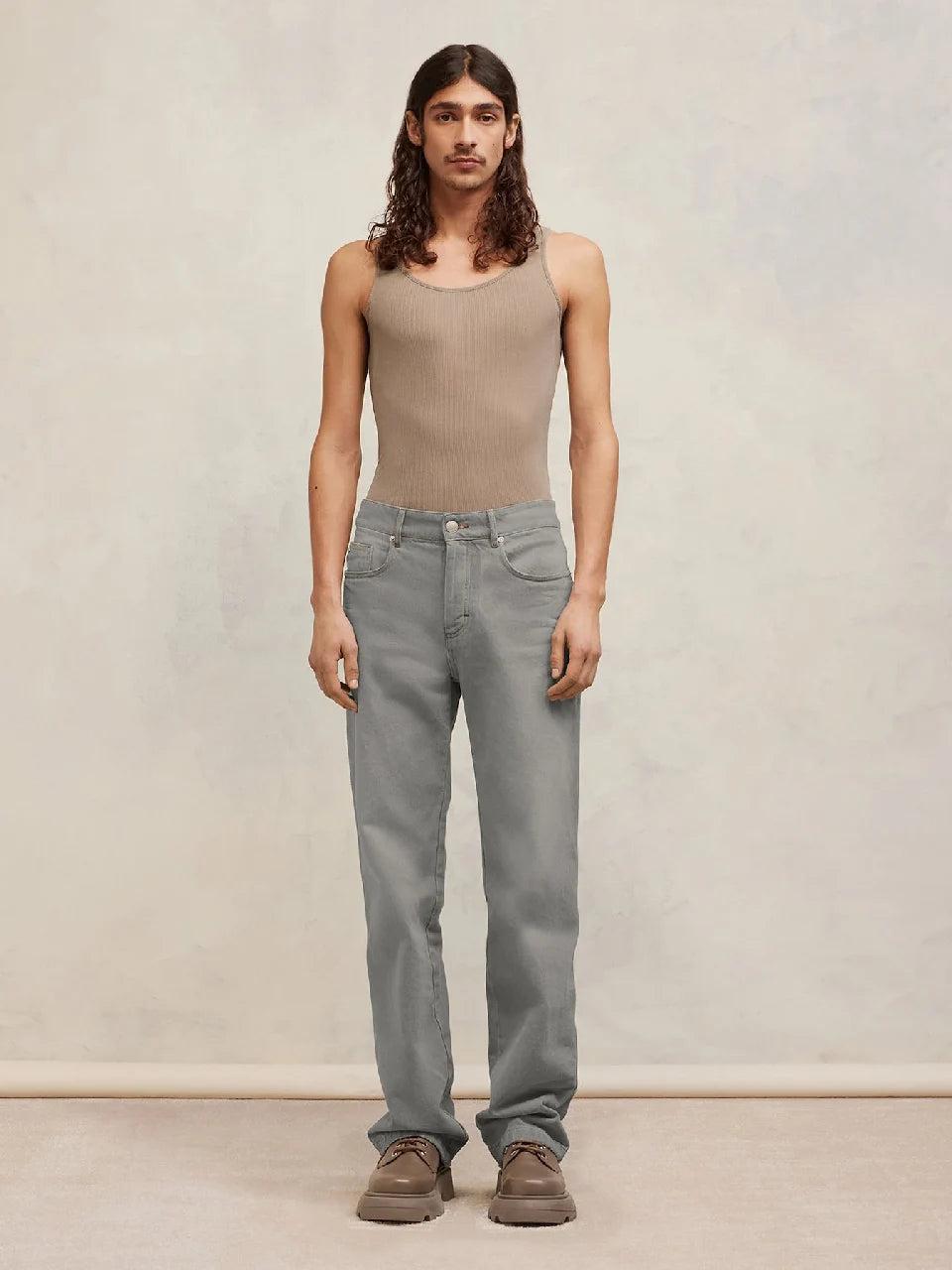 Ami Paris Jeans Algodón color Gris Claro sku 522-002483 01 - Foto 2