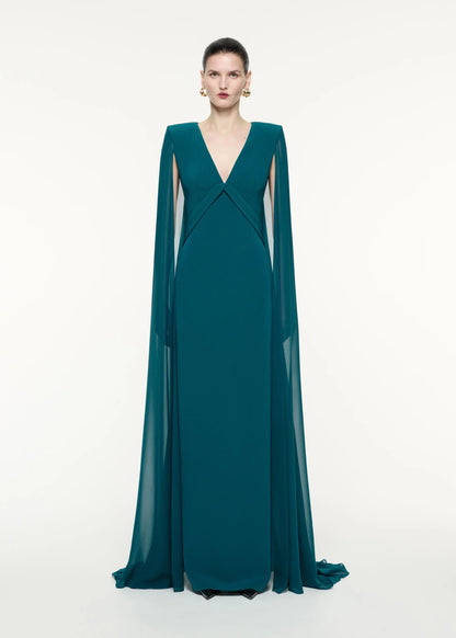 Outlet online Roland Mouret Mujer Vestido Maxi Crepé Capas color Azul sku 732-001393 01 - Foto 2