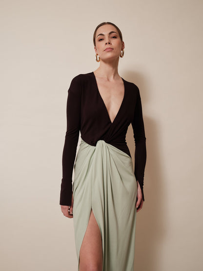 Outlet online Victoria Beckham Mujer Vestido Midi Bicolor color Negro sku 732-001422 01 - Foto 3