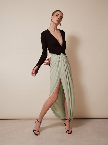 Outlet online Victoria Beckham Mujer Vestido Midi Bicolor color Negro sku 732-001422 01 - Foto 4