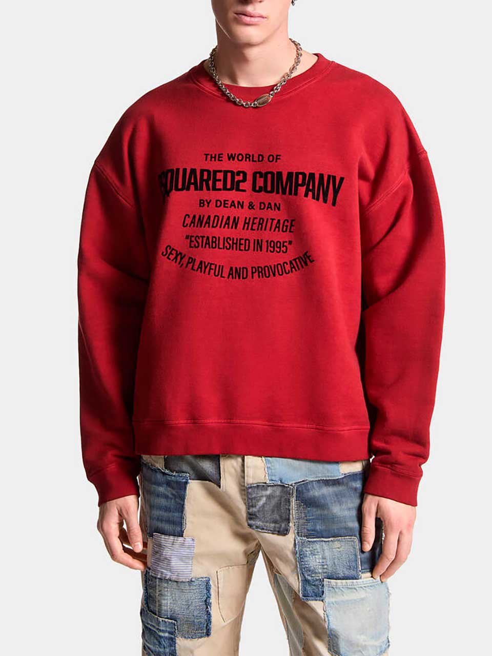 Outlet online Dsquared2 Hombre Sudadera Logo Contraste color Rojo sku 545-001677 01 - Foto 6