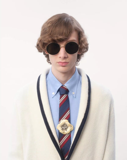 Outlet online Valentino Garavani Hombre Pasador Corbata Fleur Lumineuse color Amarillo Claro sku 682-000870 01 - Foto 2