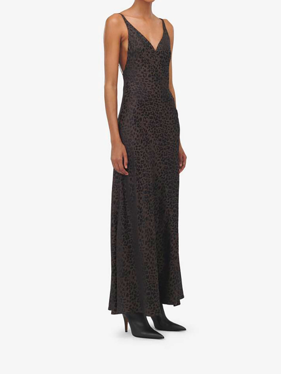 Outlet online McQueen Mujer Vestido Maxi Motivo Leopardo color Negro sku 721-000332 01 - Foto 2