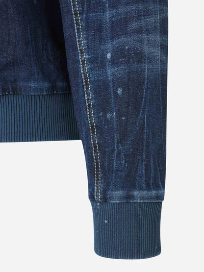 Outlet online Dsquared2 Hombre Sudadera Denim Logo color Azul Denim Oscuro sku 545-001648 01 - Foto 4