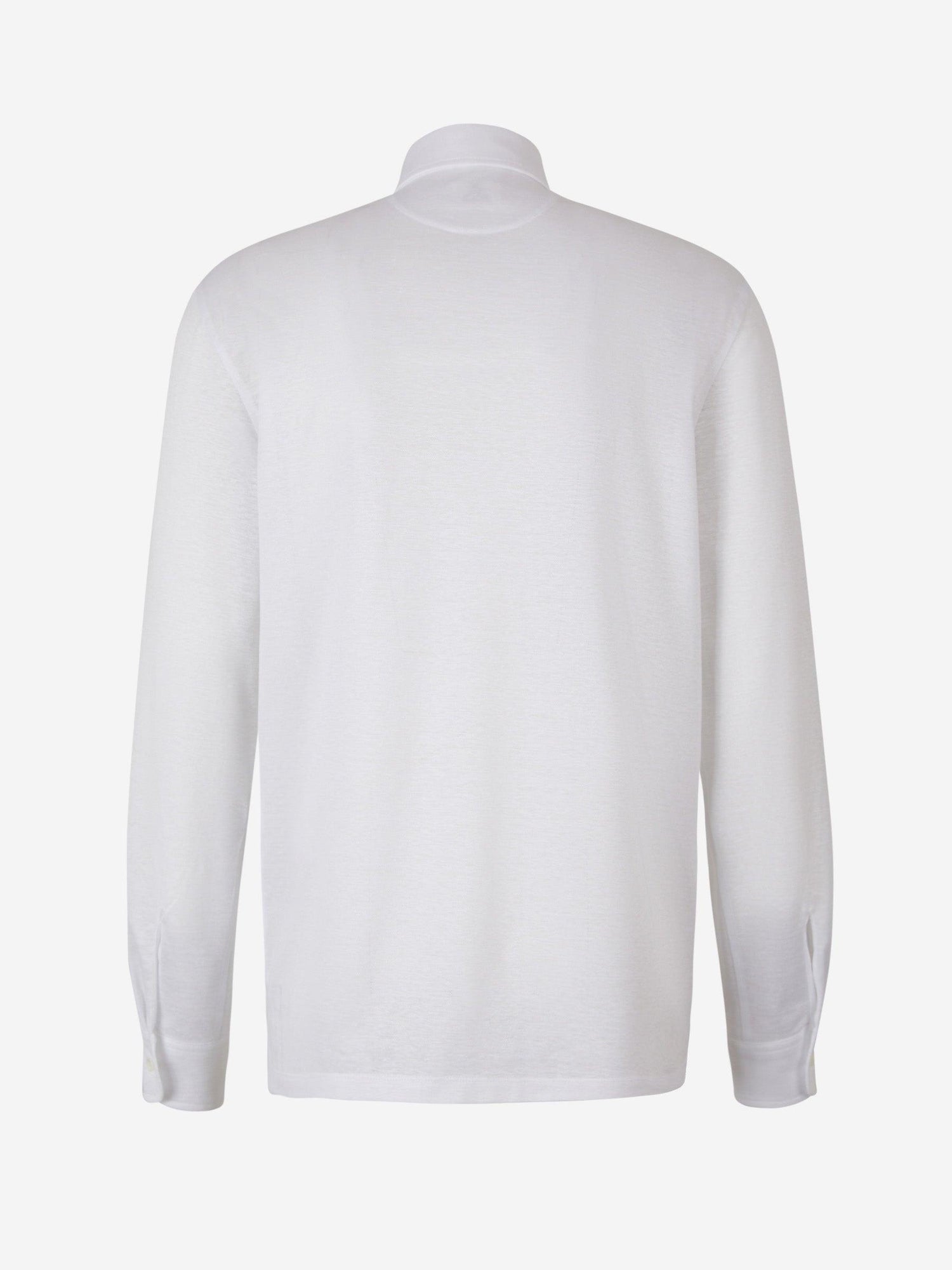 Outlet online Borrelli Hombre Polo Algodon Y Lino color Blanco sku 551-000338 01 - Foto 2