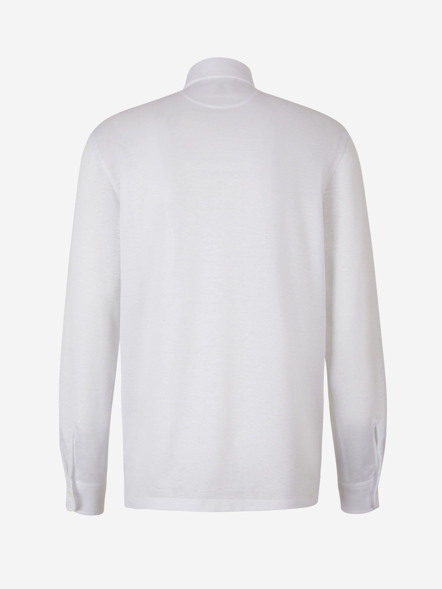 Outlet online Borrelli Hombre Polo Algodon Y Lino color Blanco sku 551-000338 01 - Foto 2