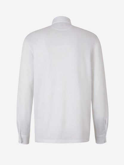 Outlet online Borrelli Hombre Polo Algodon Y Lino color Blanco sku 551-000338 01 - Foto 2