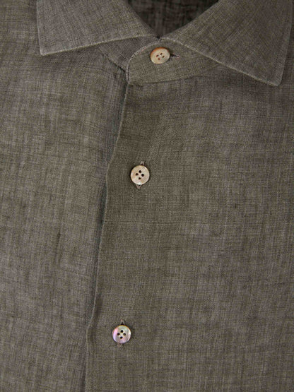 Outlet online Santa Eulalia Hombre Camisa Fluida Lino color Verde Militar sku 531-006248 02 - Foto 3