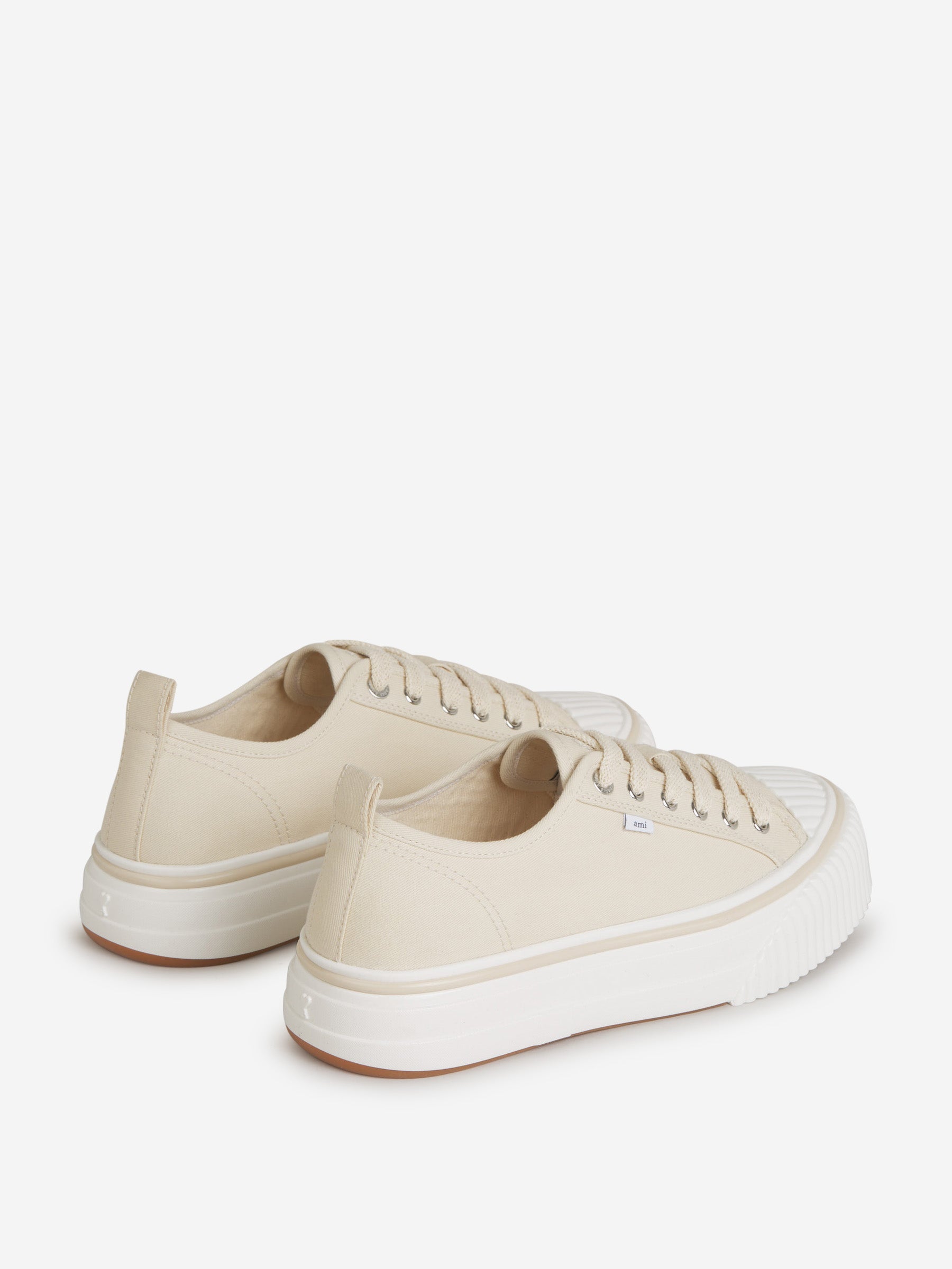 Outlet online Ami Paris Hombre Sneakers Low Top 1980 color Crema sku 616-002671 01 - Foto 3