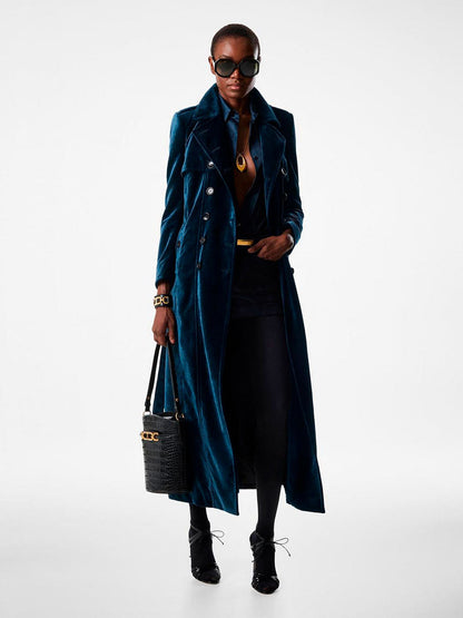 Outlet online Tom Ford Mujer Gabardina Terciopelo color Azul Marino sku 773-000228 01 - Foto 1