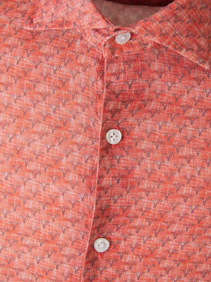Outlet online Santa Eulalia Hombre Camisa Motivo Palmeras color Coral sku 531-006257 01 - Foto 3