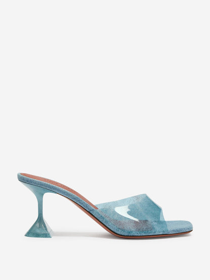 Outlet online Amina Muaddi Mujer Sandalias Tacón Lupita color Azul Denim Oscuro sku 800-005283 01 - Foto 1