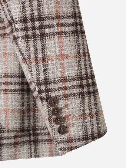 Outlet online Canali Hombre Americana Motivo Cuadros color Beige sku 302-003524 01 - Foto 6
