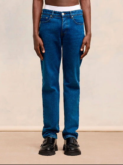 Outlet online Ami Paris Hombre Jeans Straight Fit color Azul Denim Oscuro sku 522-002678 01 - Foto 1