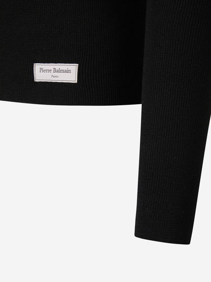 Outlet online Balmain Hombre Jersey Cuello Vuelto Lana color Negro sku 542-002240 00 - Foto 4