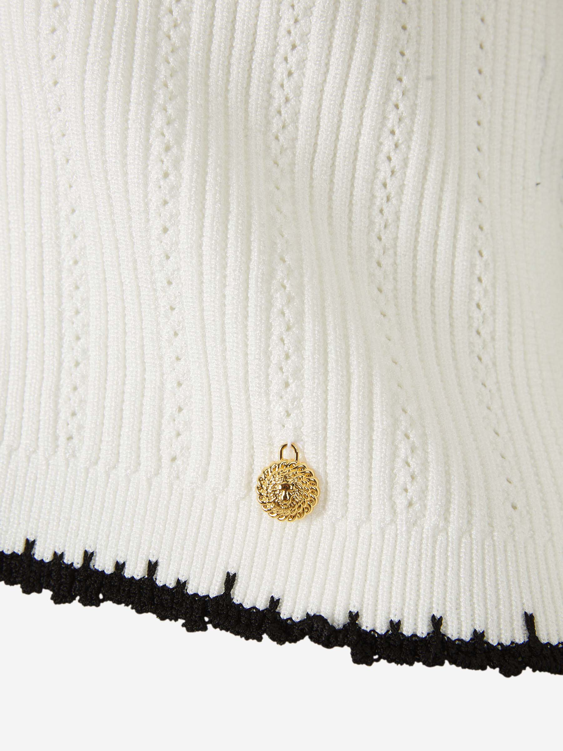 Outlet online Balmain Mujer Top Punto Cuello V color Blanco sku 703-002246 01 - Foto 4