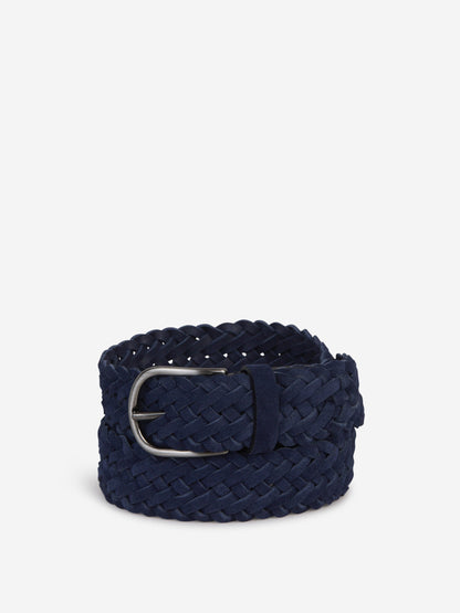 Santa Eulalia Cinturón Trenzado Piel Ante color Azul Marino sku 621-000244 01 - Foto 1