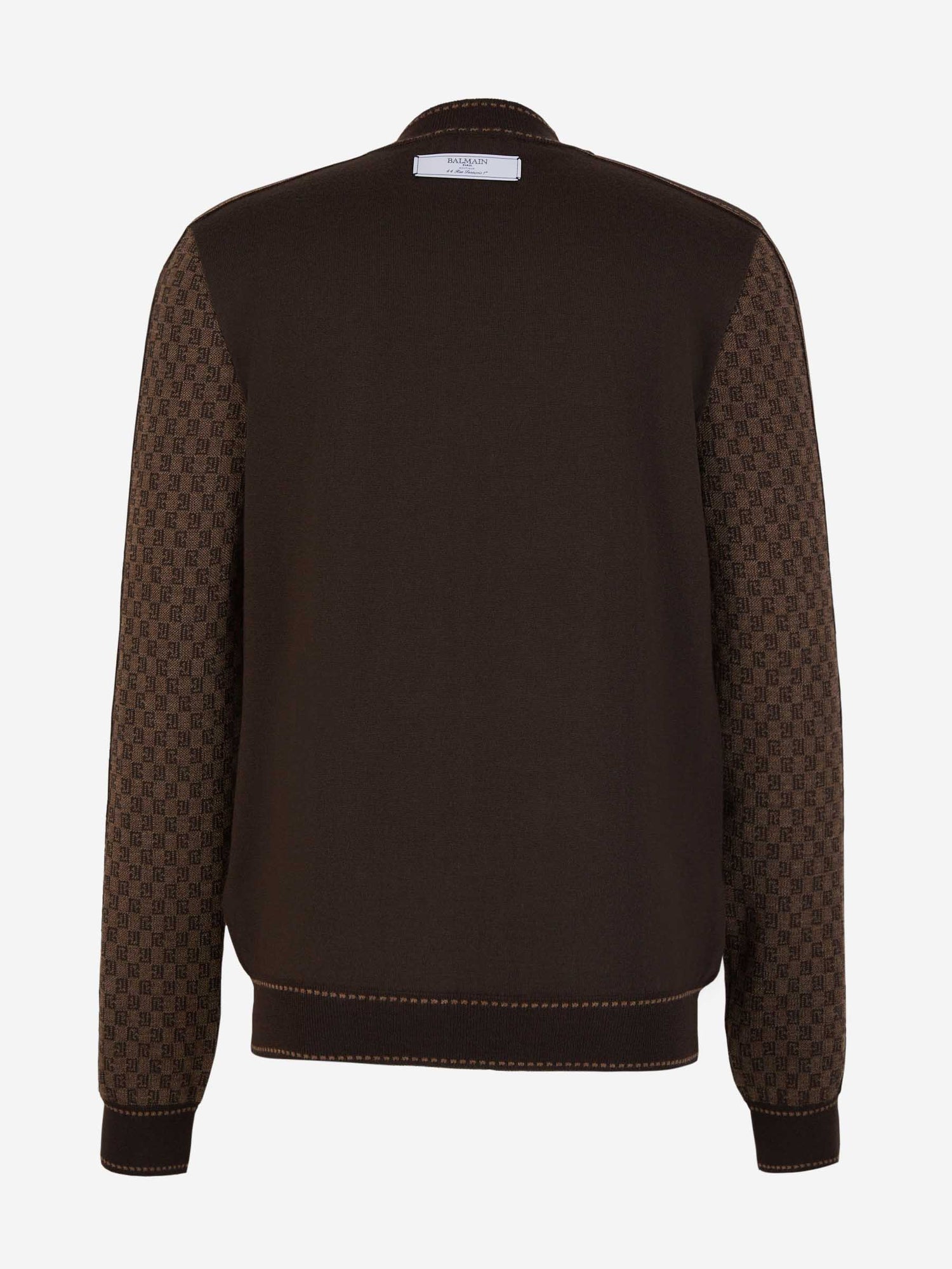 Outlet online Balmain Hombre Jersey Lana Monograma color Marrón sku 542-002244 00 - Foto 2