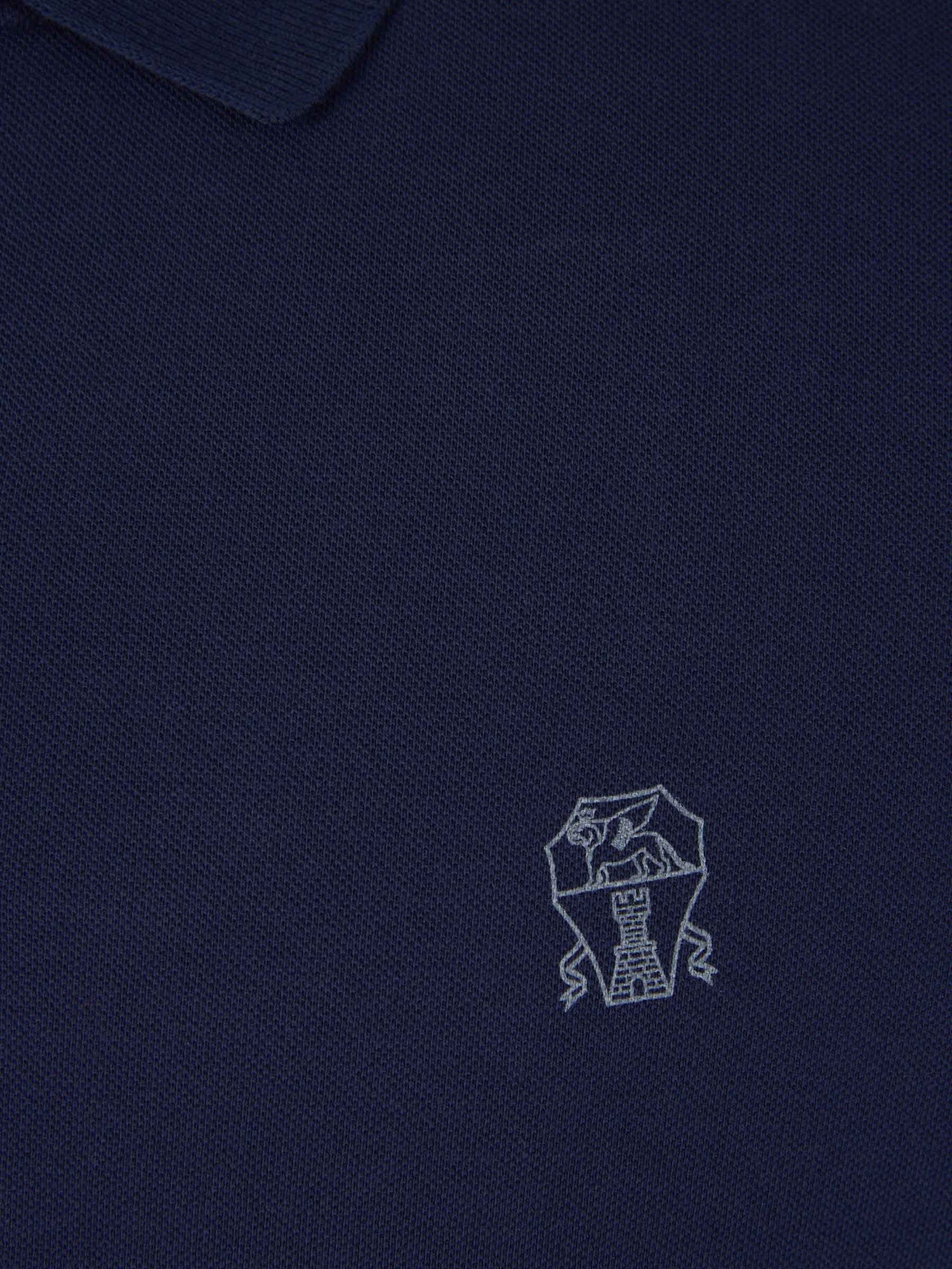 Outlet online Brunello Cucinelli Hombre Polo Piquet Logo color Azul Marino sku 552-001442 01 - Foto 4