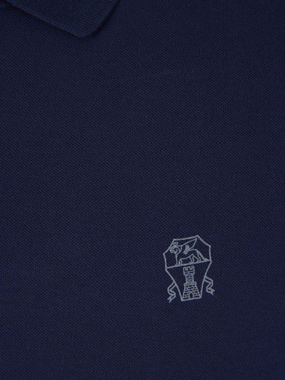 Outlet online Brunello Cucinelli Hombre Polo Piquet Logo color Azul Marino sku 552-001442 01 - Foto 4