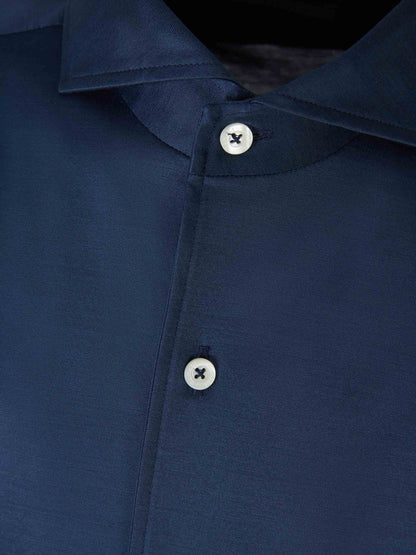 Outlet online Canali Hombre Camisa Punto Algodón color Azul Marino sku 531-005596 04 - Foto 3