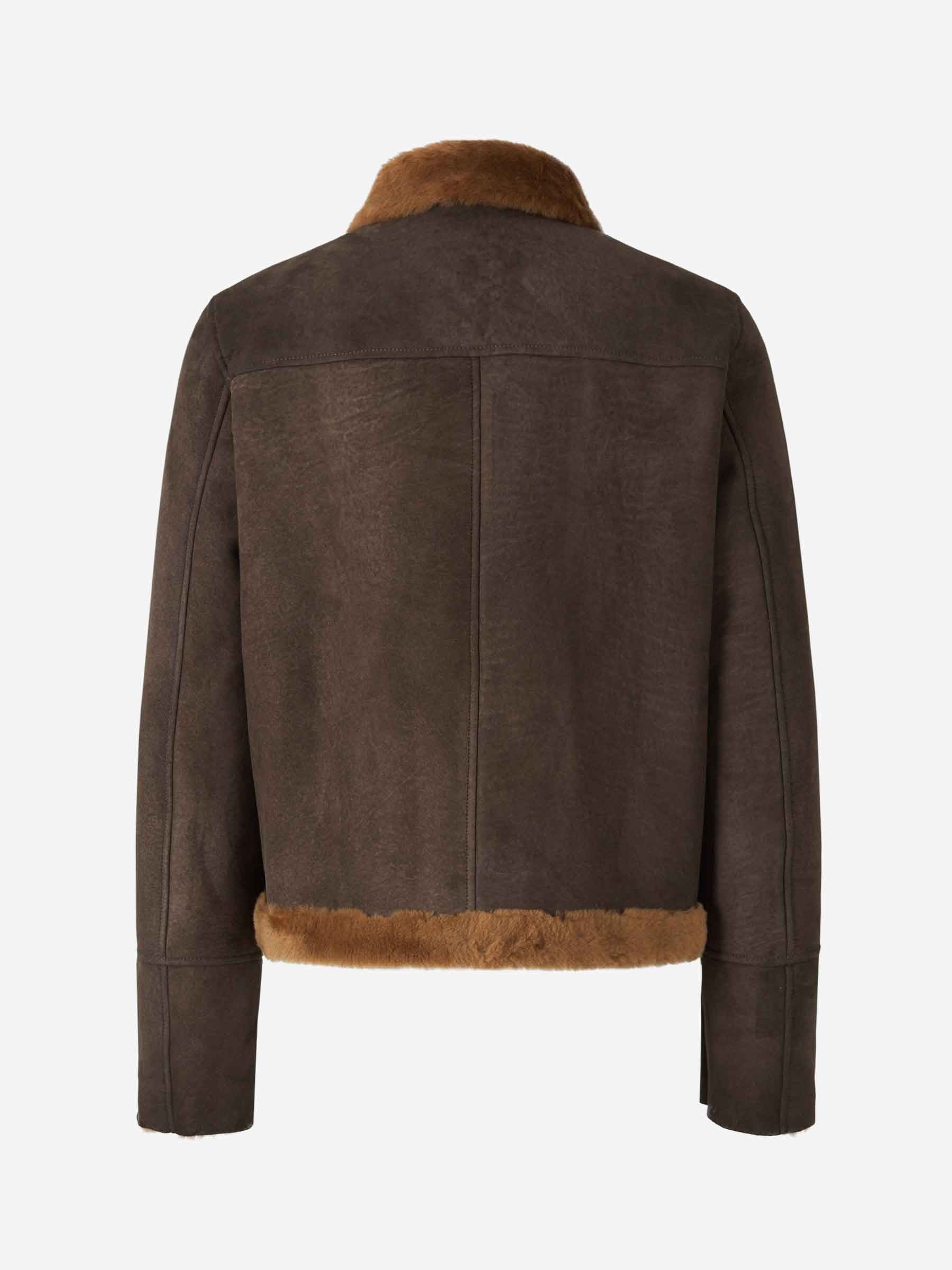 Outlet online Santa Eulalia Hombre Cazadora Piel Ante color Marron Oscuro sku 511-000623 01 - Foto 3