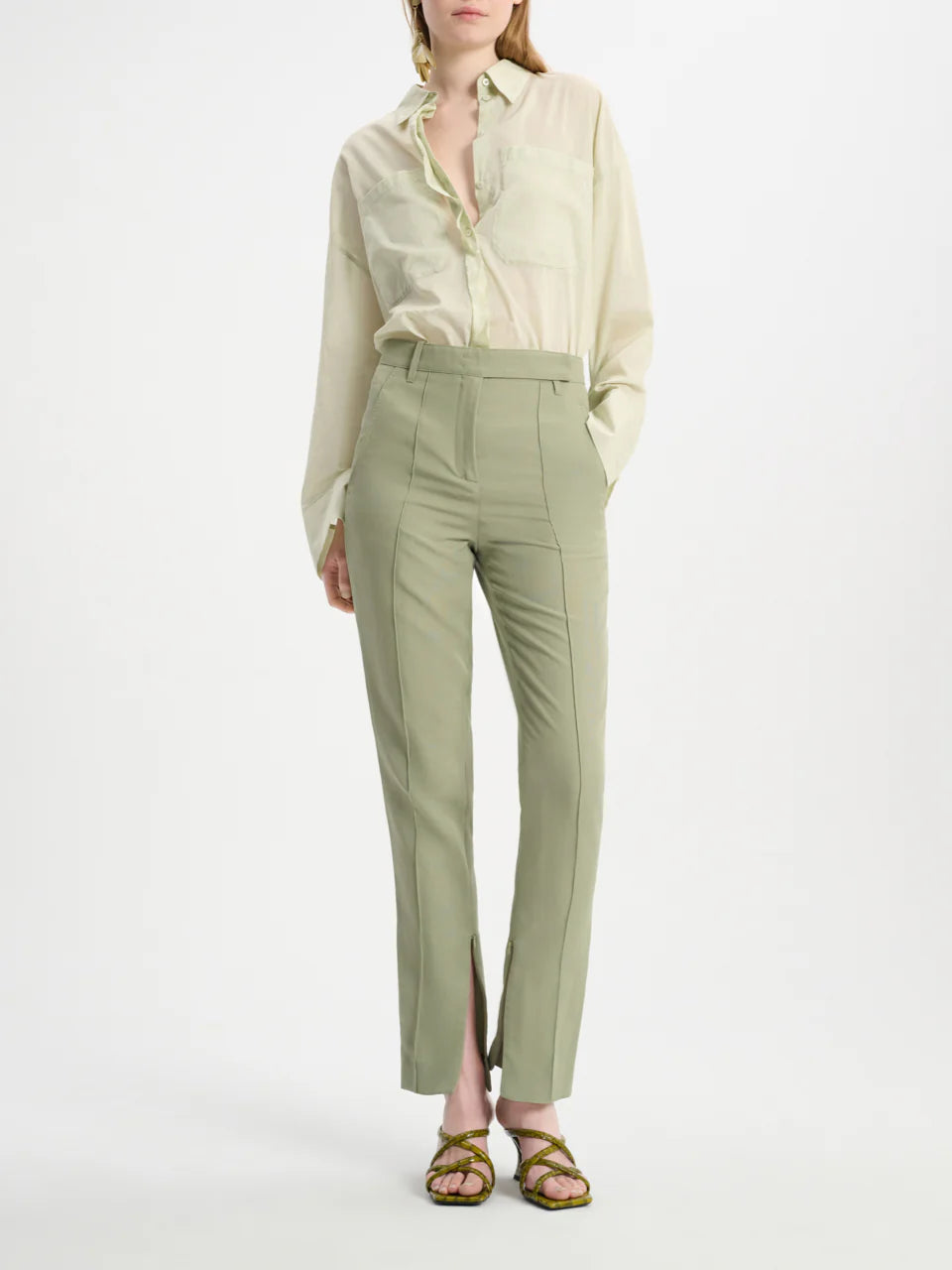 Outlet online Dorothee Schumacher Mujer Pantalones Formales Lino color Verde Menta sku 761-003499 01 - Foto 2