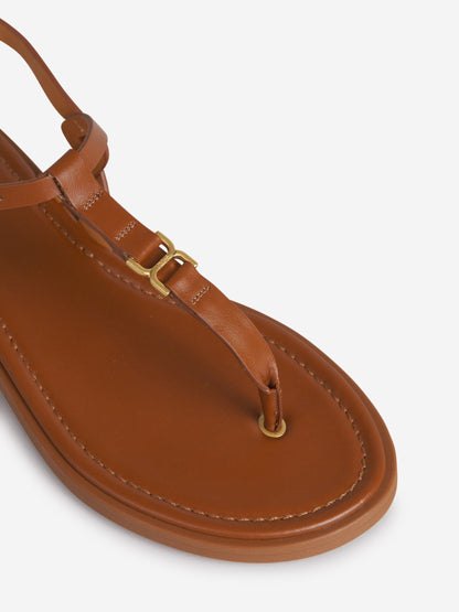 Outlet online Chloé Mujer Sandalias Planas Marcie color Marrón sku 800-005302 01 - Foto 5