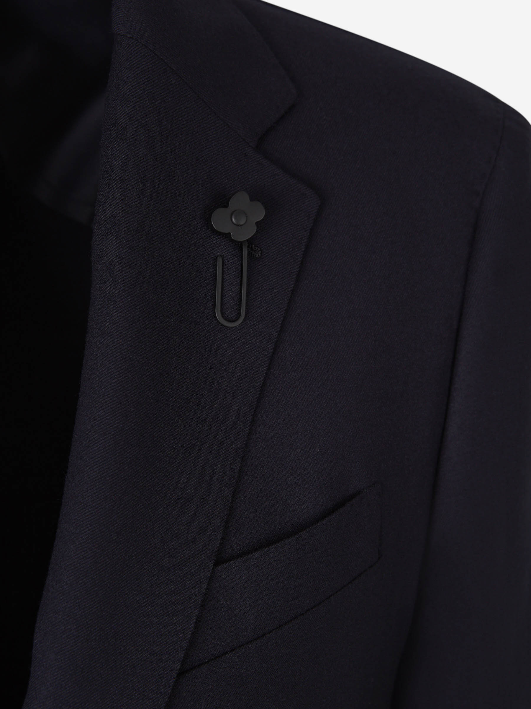Outlet online Lardini Hombre Americana Lana Lisa color Azul Noche sku 312-002823 01 - Foto 3