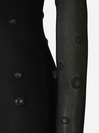Outlet online Alexander Wang Mujer Vestido Midi Gemas Semitransparente color Negro sku 732-001376 01 - Foto 5