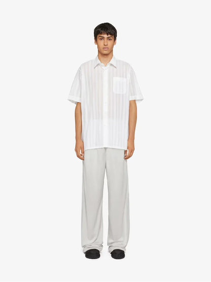 Outlet online Givenchy Hombre Camisa Gasa Motivo Rayas color Blanco sku 532-000558 01 - Foto 1