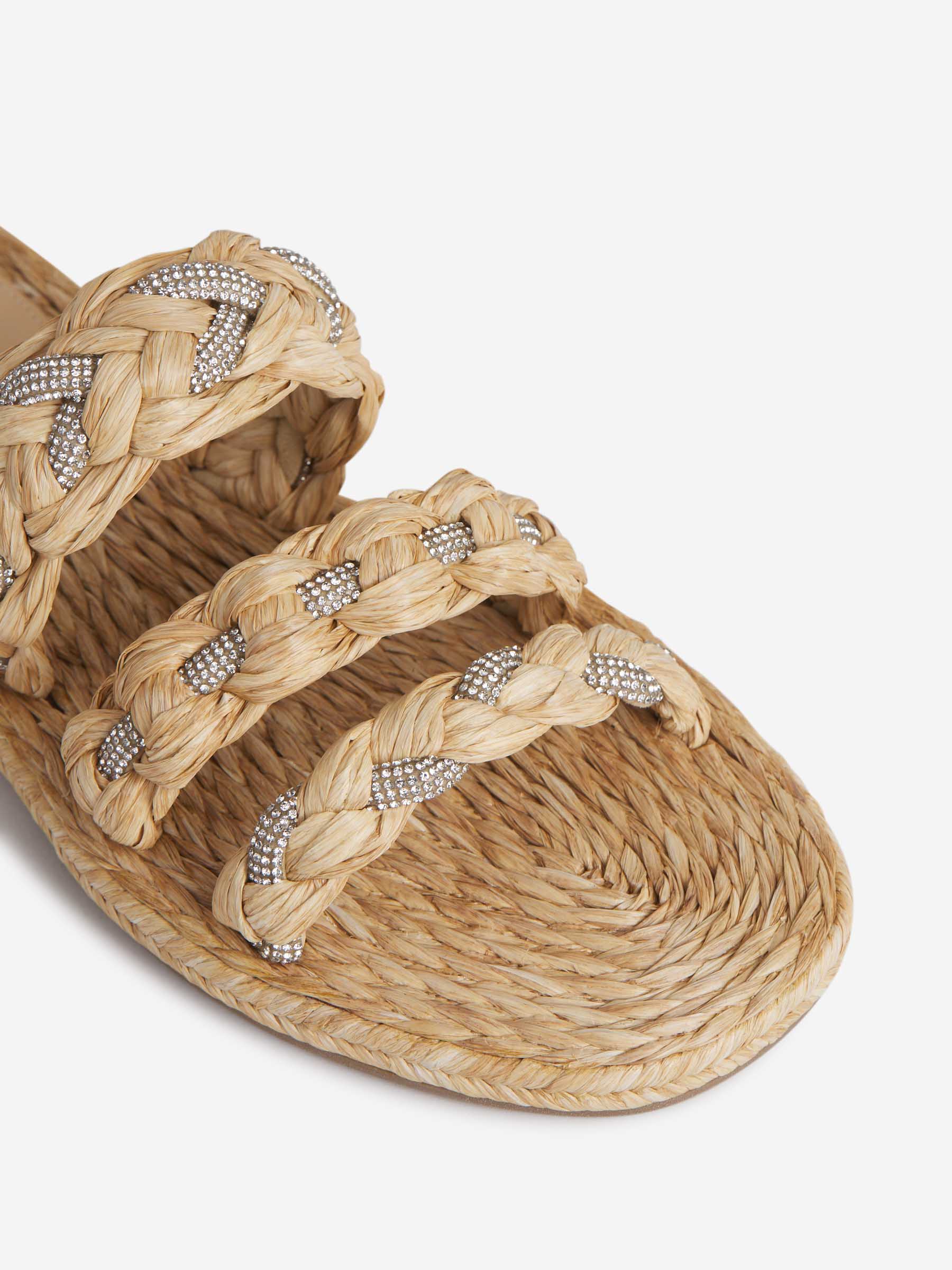 Outlet online Aquazzura Mujer Sandalias Costera Rafia color Beis sku 800-005266 02 - Foto 5