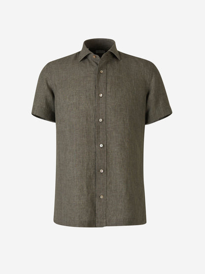Outlet online Santa Eulalia Hombre Camisa Manga Corta Lino color Verde Militar sku 532-000569 02 - Foto 1